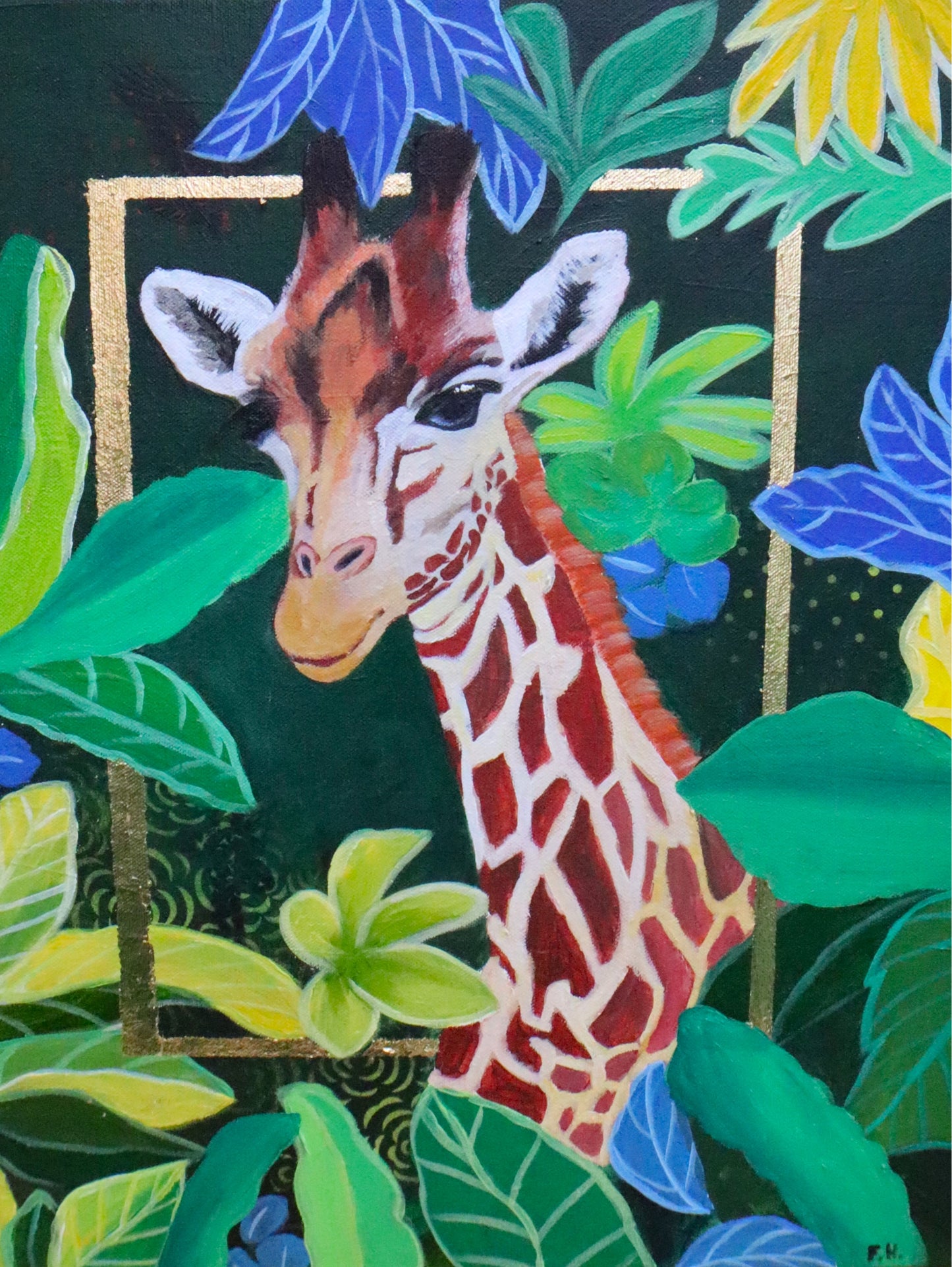 Behind the leaves print